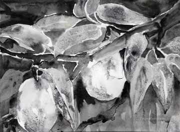 monochrome black white Painting - Black and White Pears